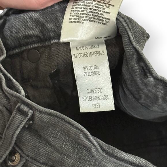 AGOLDE Riley High Rise Straight Crop Jean Sector Faded Black Size 24 Button Fly - Picture 6 of 11